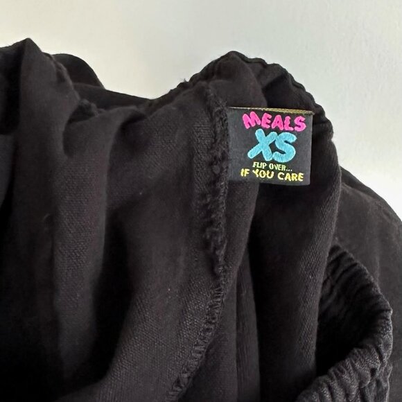 Meals Chef Pant Black Cookin Pants With 5 Large Pockets Drawstring Elastic Waist - Picture 3 of 8